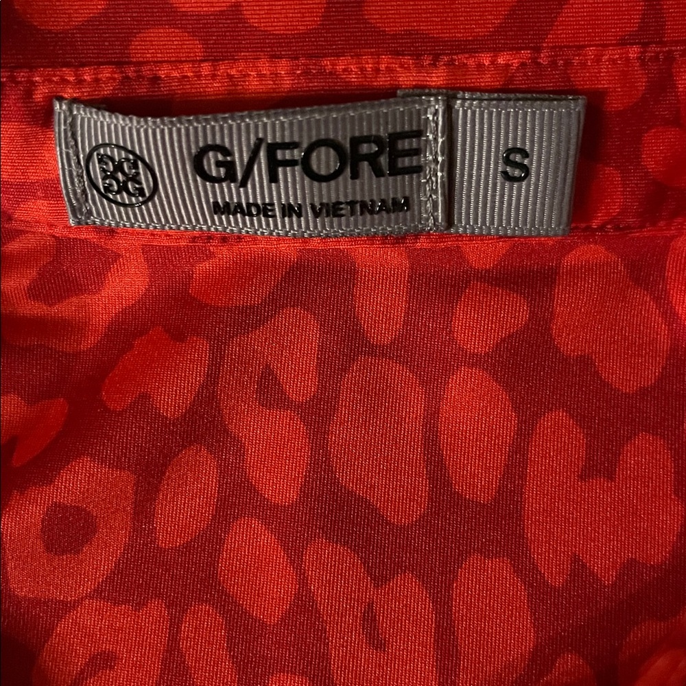 G/Fore Red Patterned Collared Sleeveless Tank Gre… - image 5